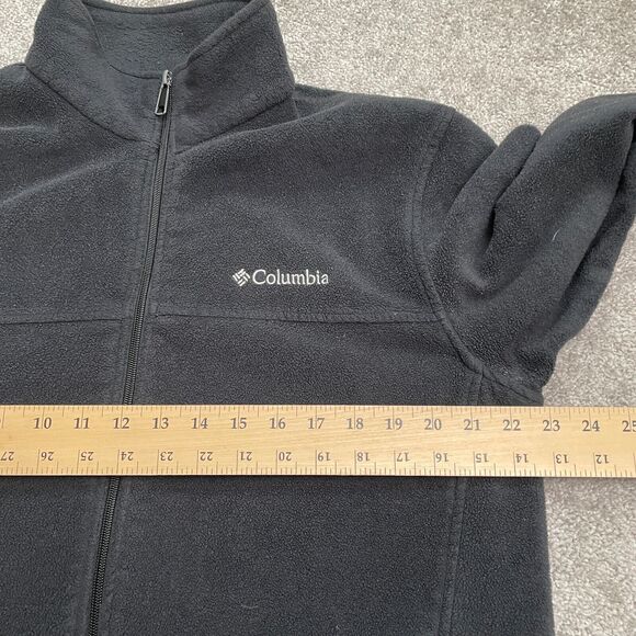 Columbia Steens Mountain Fleece Jacket Mens Large Black Full Zip Outdoor Hiking - Picture 14 of 15